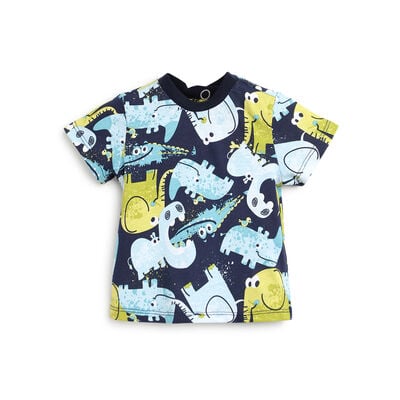 Boys Blue Printed Short Sleeve T-Shirt